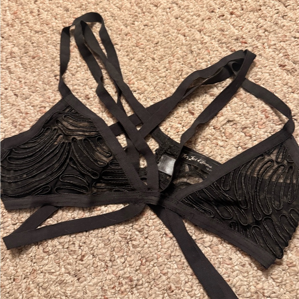For love and lemons Strappy Black Lace Bralette